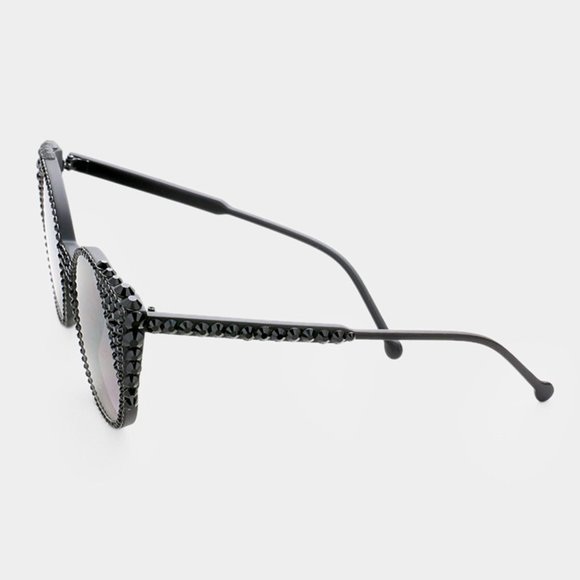 Crystal Embellished Cat Eyes Sunglasses main image 2